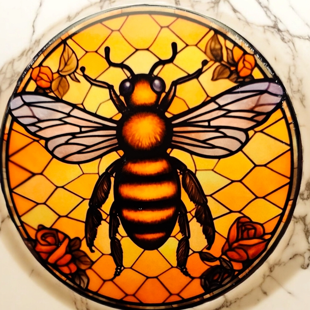 4ct Ceramic Bee Coasters